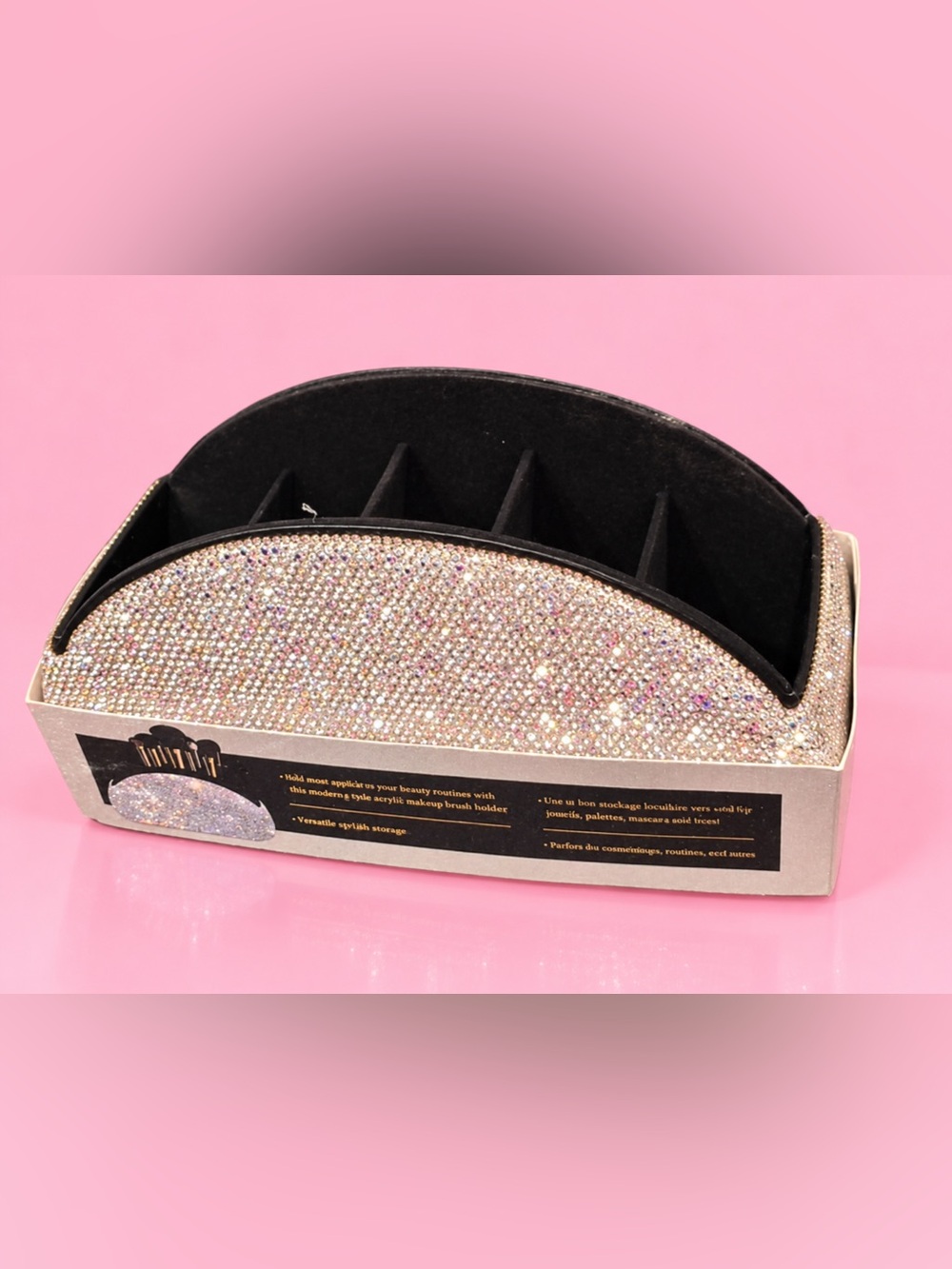 Glitz & Glam Rhinestone Makeup Brush Organizer